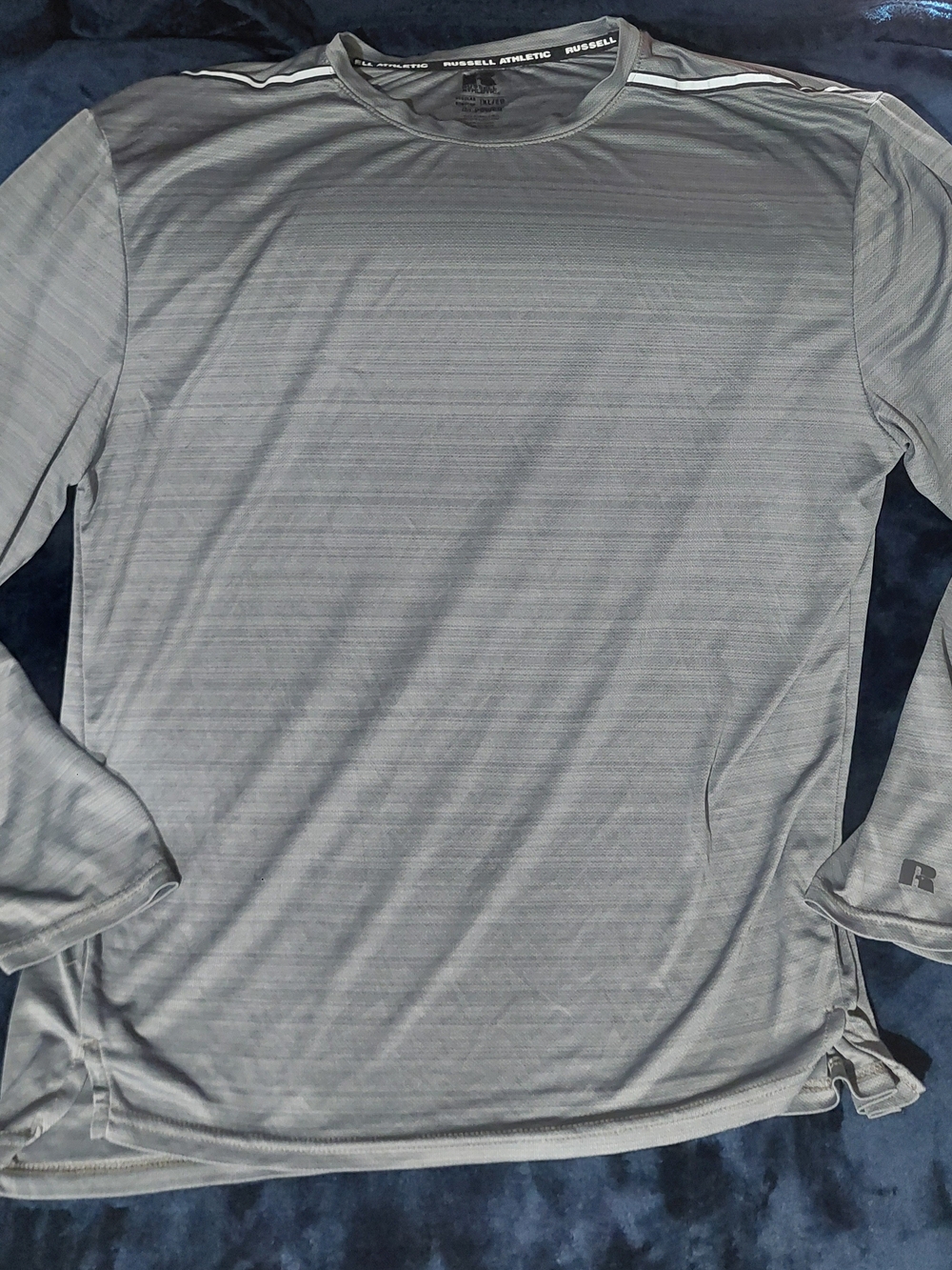 Russell Athletic Men’s Long-Sleeve Performance Tee - Light Gray Xl